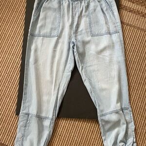 Light Blue Chambray Jogger Pants